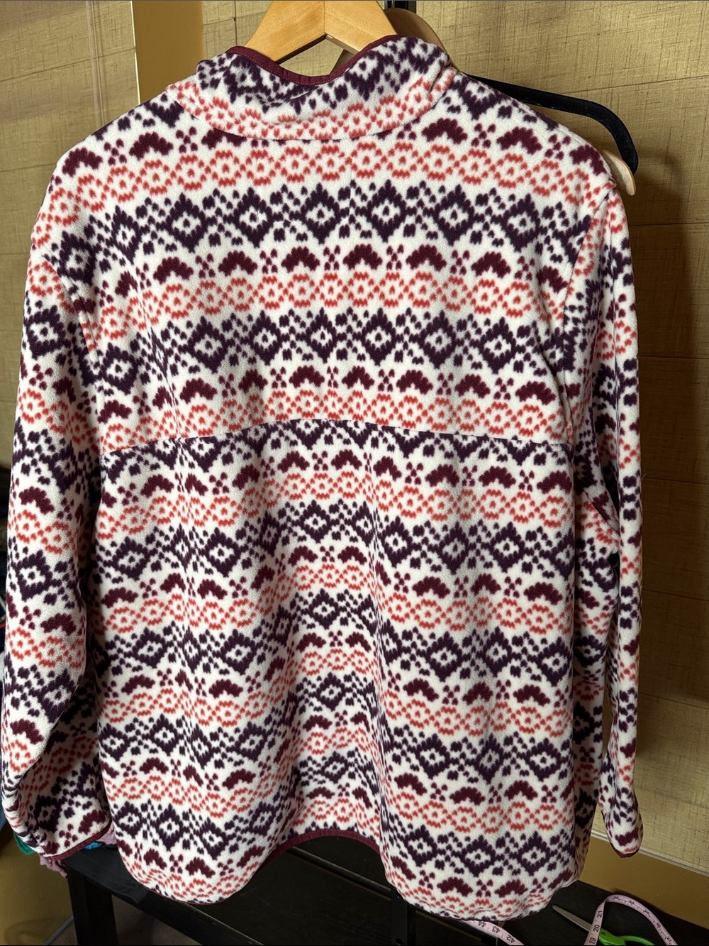 Lands’ End Heritage Snap Neck Fleece Pullover Fair Isle Print 3X 24W/26W - Picture 14 of 14